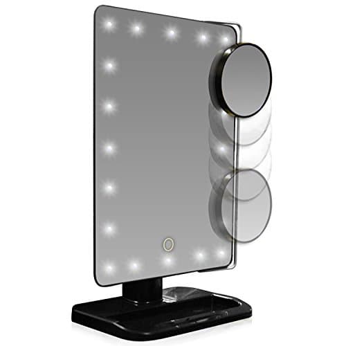 IGIA Makeup Mirror with Lights and Magnification | Touch Sensitive LED Lights and x5 Magnification Additional Mirror