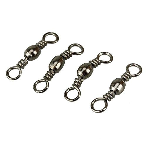 Transmen(TM) 100pcs Barrel Bearing with Solid Ring Swivel Solid Fishing Connector,SIZE:7# lenth: 20mm, test 28kg/61.7lb