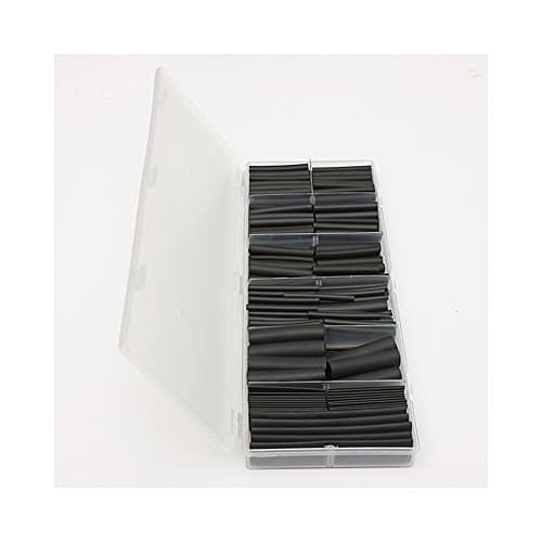 GLE2016 13 Sizes Black Polyolefin 2:1 Halogen-Free 3:1/4:1 Double Wall Glue Lined Heat Shrink Tubing Tube 240Pcs (240PCS)