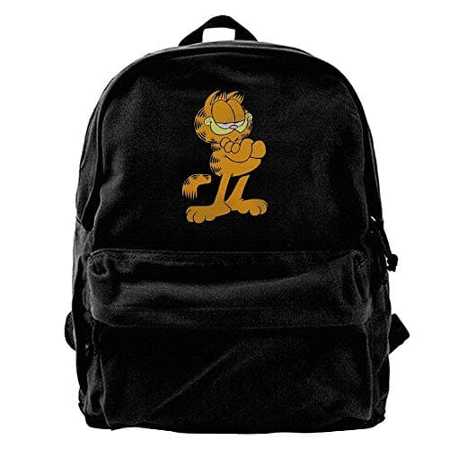 Super Cute Cat Garfield Logo Canvas Backpack Laptop Bag Daypack Travel School Bag