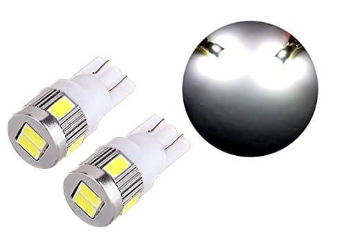 2Pk Extremely Bright 5730 Chipset LED Bulbs for Car Interior Lights License Plate Dome Map Side Marker Door Courtesy Wedge T10 W5W 168 192 194 2825 6000K Ultra White