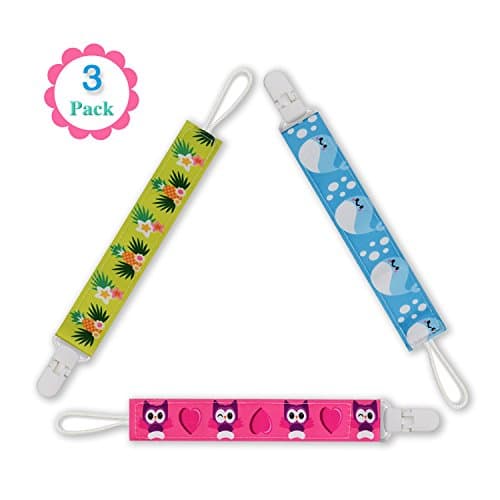 Pacifier Clip 3 Pack Baby Pacifier Holder Modern Design Teething Holder for Baby