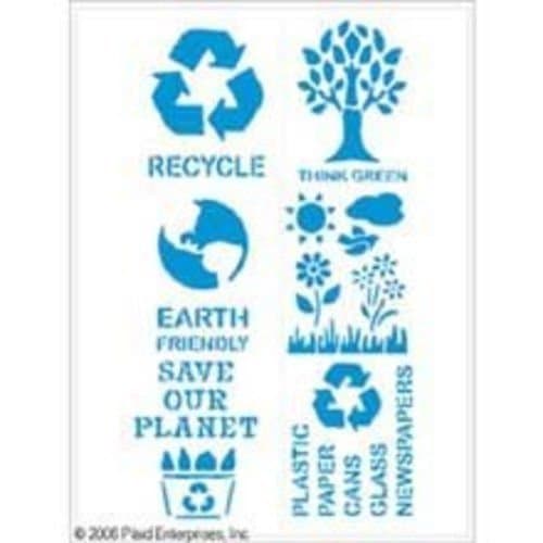 Kids Activity Project Stencils 8"X10" 6/Pkg - Recycle