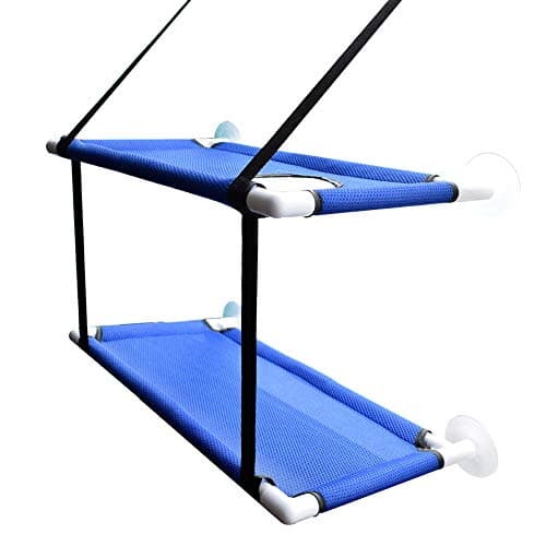 Double Stack Pet Window Perch Cat window perch Cat window bed Cat Window Perch Window Seat for Multi Cats with Durable Suction Cups Space Saving Cat Hammock Pet Resting Seat Safety Cat Shelves