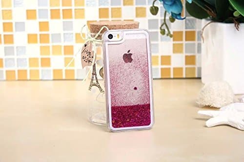 Case For Redmi 1S, CoverProof® Hard PC Phone Shell Flowing Liquid Star Quicksand Phone Case Glitter Luxury Transparent Clear Back Phone Cover Tide Cover-Rose Red