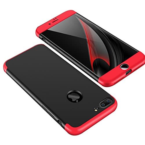 iPhone 7 plus Case,Highley Shockproof Ultra-thin Hard Case Cover for iPhone 7 Plus 5.5inch (black+red)