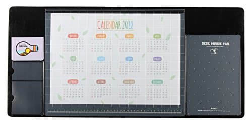 Sincco Korean Multi-function Large Gaming Thicken Non-slip Desk Mat, Creative Personality Writing Pad, Computer Mouse Pad and Calendar Pad(Black)