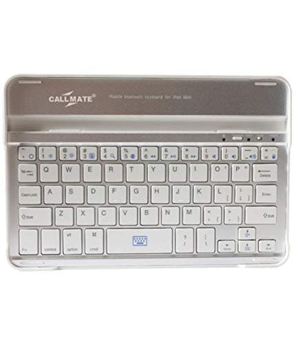 Gizmobitz Aluminum Shell Bluetooth Keyboard Snap On Case Stand for Apple iPad Mini (White)