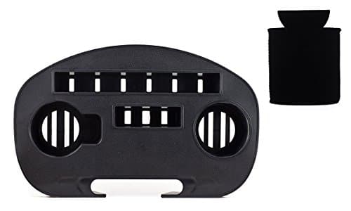 Topqual 15” x 9.5” zero gravity chair cup holder &amp; accessory utility tray, easy slide on, large durable plastic, complete with thermal beverage sleeve.