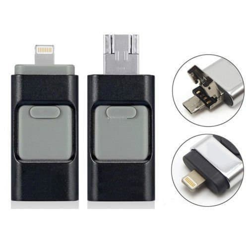 USB i Flash Drive U Disk Memory Stick Storage For Iphone Ipad Mac Android Phone PC 8gb 16gb 32gb 64gb 128gb (Black 32GB)
