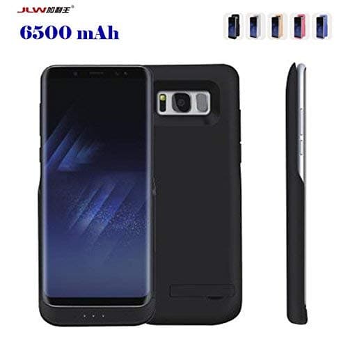 Shahn 5500mAh Powerbank Case with Sync Functionality, Extra USB Port and Kickstand for Samsung Galaxy S8. (Black)