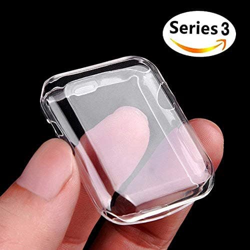 PMAX [2-Pack Case for Apple Watch Series 3 Screen Protector, 2018 New iWatch Overall Protective Case TPU HD Clear Ultra-Thin Cover for Apple Watch Series 3