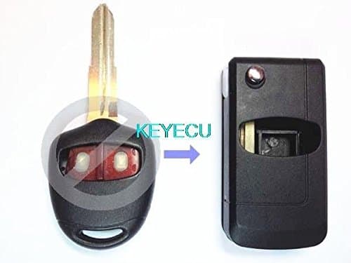 Keyecu Folding Remote Key Shell Case Fob 2 Button for MITSUBISHI Grandis Outlander