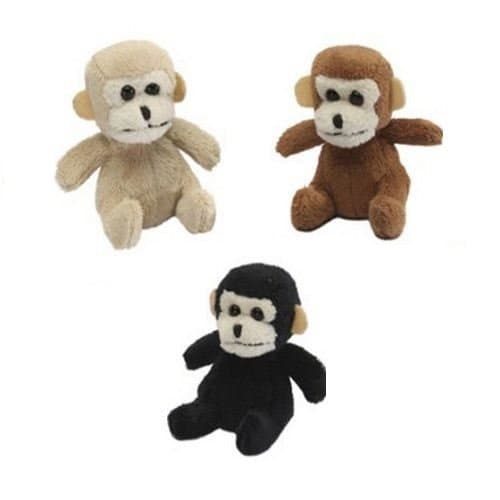 KCFT Small Monkey Soft Toy - Sold Individually In Assorted Colours