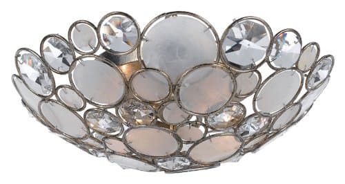 Palla 3 Light Antique Silver Flush Mount