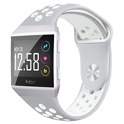 NO1seller Top Bands Compatible for Fitbit Ionic Small Large, Soft Silicone Sport Strap Accessories with Ventilation Holes Replacement Wristband for Fitbit Ionic Smartwatch Women Men