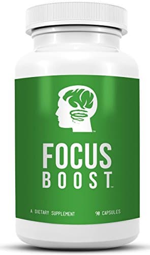 Focus Boost - Premium Brain Supplement for Supporting Memory and Alertness. With Acetyl L Carnitine, Caffeine, Citicoline, Bacopa Maonnieri, L-theanine and Vinpocetine. Top Rated Nootropic That Supports Brain Health.