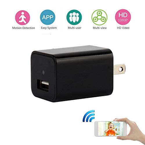 WiFi Hidden Camera Spy Wall Charger Camera Mini Wireless Adapter Nanny Cam for Home Security with Motion Detection