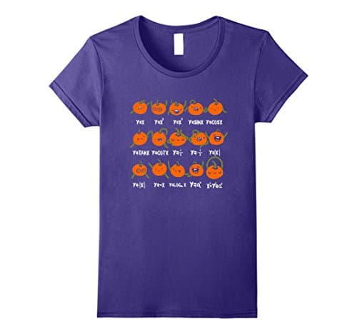 Womens Funny math pumpkin Large Purple