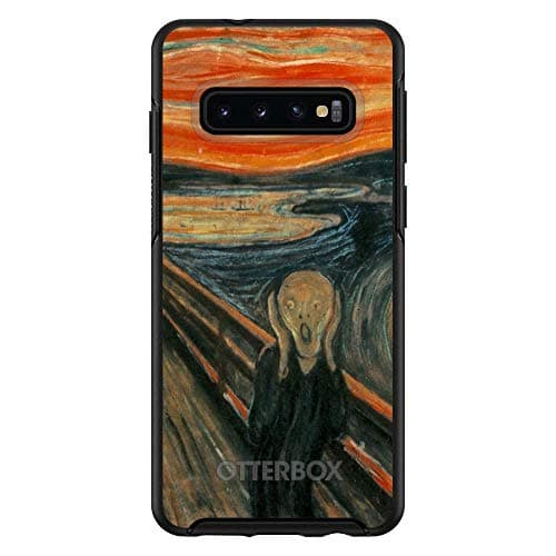 DistinctInk Case for Samsung Galaxy S10+ Plus (6.4" Screen) - Custom Black OtterBox Symmetry - Edvard Munch The Scream - Classic Art