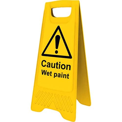 Yellow Caution Wet Paint A-Board Sign