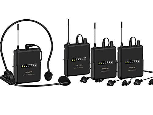 ANLEONMTG-200 wireless tour guide language interpretation system Simultaneous translation Guided tour groups (4 Receivers)