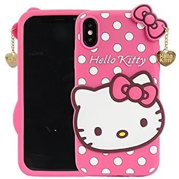 Designer Hub Soft Silicone Hello Kitty Back Cover Case for Apple iPhone X -Pink