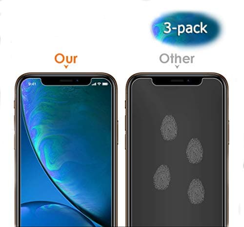 Screen Protector Compatible for iPhone X/Xs(3-Pack),9H Tempered Glass,Case Friendly,Full Coverage,Anti-Shatter,Bubble Free