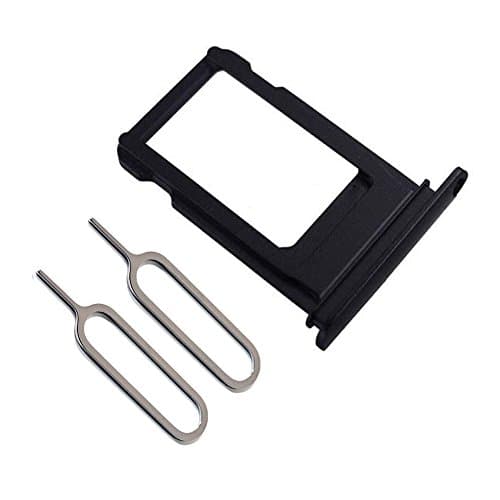 SIM Card Tray Replacement with 2 Eject Pins for IPhone 7 plus (Glossy Black)