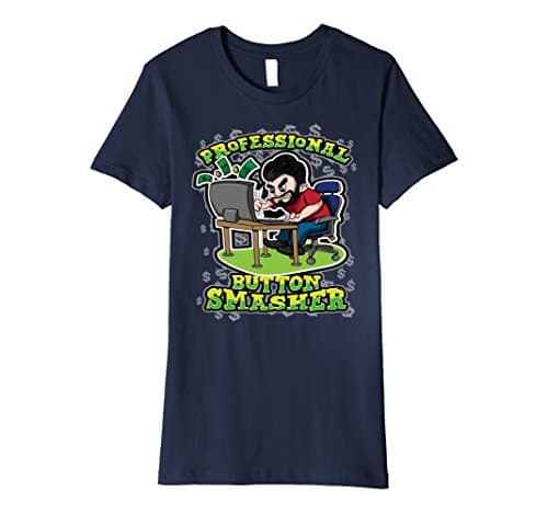 Womens Button Smasher Large Navy