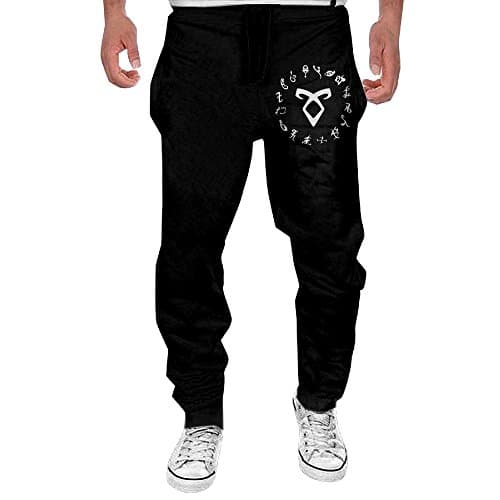 Men Shadowhunter Runes Symbol Open-bottom Sweatpants