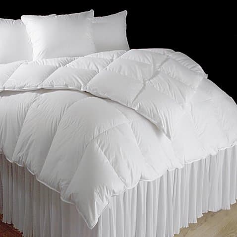 Deluxe White Goose Down Comforter 500 Thread Count 100% Egyptian Cotton, 750 Fill Power. Full / Queen Comforter