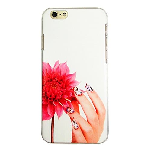 wonpowerroad For apple iphone 6 (4.7inch) case PC NEW slim clear transparent art hipster unique romantic rose flowers hot pink Henna Hard back cases shell cover skin trees hard bumper with Free Clear Screen Protector (A07)