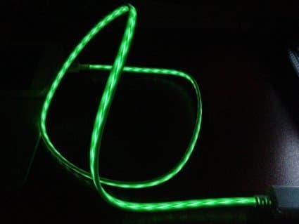 Enapy Data Sync &amp; Charging Cable (Black with Green LED)