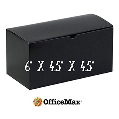 OfficeMax Gift Boxes - 6" x 4.5" x 4.5", Glossy Black (100 Piece Case) (Gloss Black)