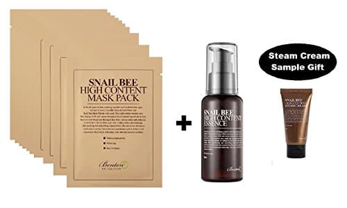 BENTON Snail Bee High content Sheet Mask Pack 10 pcs &amp; BENTON Snail Bee High Content Essence : Comes With FREE Gifts