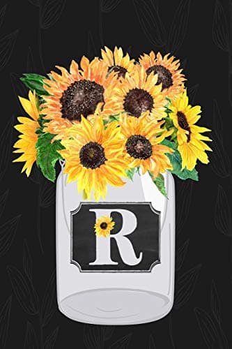 R: Sunflower Journal, Monogram Initial R Blank Lined Diary with Interior Pages Decorated With Sunflowers. Paperback – April 10, 2019