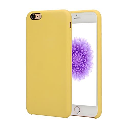iPhone 6 PLUS Case, Ultra Thin Liquid Silicone Gel Rubber Shockproof Case and Ultra Soft Microfiber Cloth Lining Cushion for iPhone 6 PLUS/6s PLUS (Yellow)