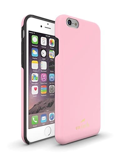 iPhone 6 Protective Phone Case from Mink - Madison Series - Soft-Touch Coating. Detachable Hard Rubber Inner Liner - Slim, Sturdy, Lightweight and Beautiful - Pink and Black