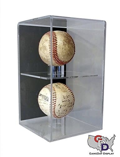 Wall Mount Double Baseball Display Case by GameDay Display