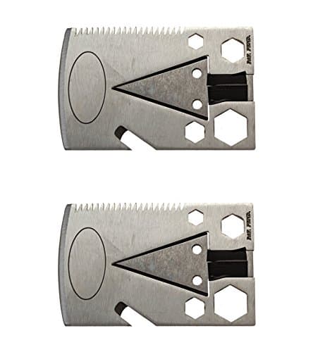 Paramount Essentials Survival Axe Card For Your Wallet Tackle Box or Survival kit The Perfect EDC Tool For Prepper supplies Camping Hiking 19 Outdoor Tools in 1 Made of Durable Stainless Steel (2)
