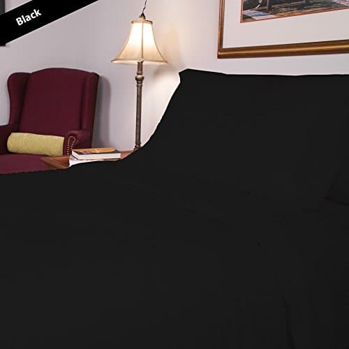 1 Piece Fitted Sheet 23 inches Deep Pocket 400 Thread Count Stripe Pattern 100% Egyptian Cotton Available in 3 Different Sizes California King/ King/Full &amp; 26 Colors (Cal-King ,Black).