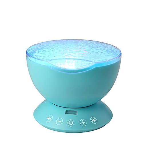 Ocean Wave Night Light, Efuntuck Baby Nightlight Projection USB Timer Bedroom Nursery Projector With Mini Music Player, Remote Control Rotating Goodnight Light For Toddler Kids Children Adults (Blue)