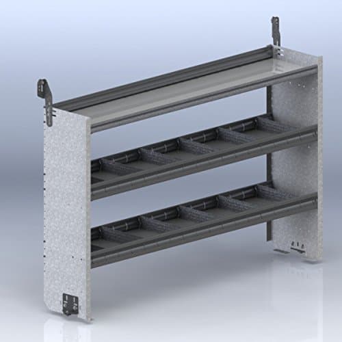 Ranger Design Square back shelving unit with 1 open &amp; 2 divided shelves, 14"d x 70"w x 46"h