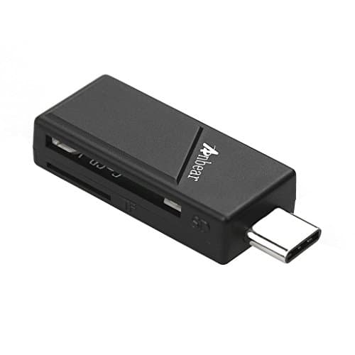 USB-C Card Reader, Anbear 2 Slot Memory Card Reader Supports SD, MicroSD for MacBook Pro2016/2017, Samsung Galaxy S8/S8+/Note 9, Google Pixel, USB-C OTG Smartphones and More