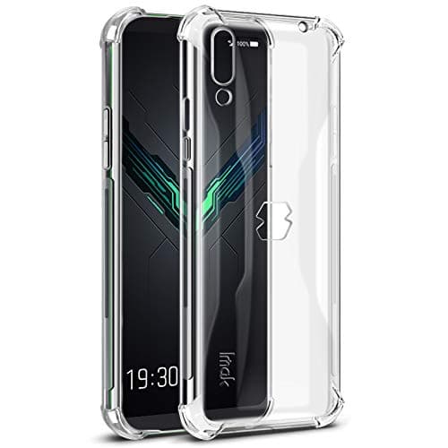 Case for Xiaomi Black Shark 2 + Anti-Explosion Screen Protector, [Reinforced Corners] [Shock Absorption] [Non Slip Grip] BlackShark 2 Transparent Soft Gel Full Protection Flexible TPU Bumper Cover