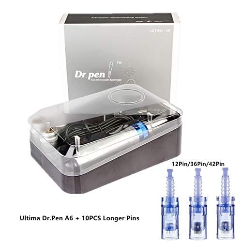 Dr. Pen Ultima A6 Rechargeable Therapy Professional Device with Replacement Parts Pack - for Scars, Acne, Wrinkles, Spot Removal, Hydrating, Brighting (with 10 x Trial Outfit Cartridges)