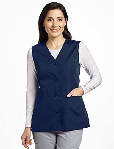 White Cross Women's Button Front Solid Scrub Vest