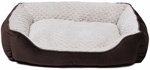 Creative Pet Group Round Dog Bed Nero/Beige Soft Plush, 18"
