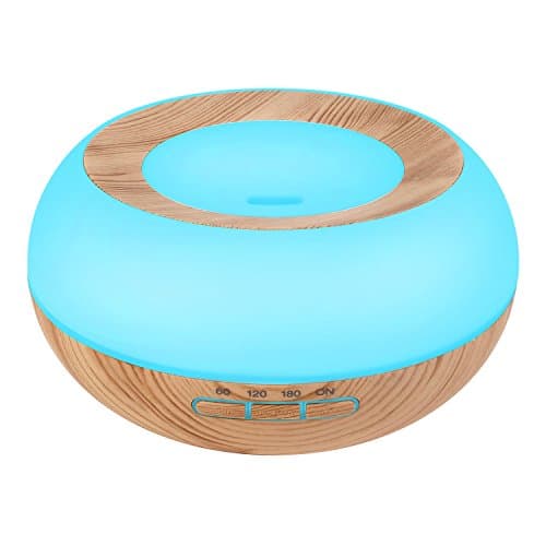 Oil Diffuser, CREATIVE DESIGN Aromatherapy Oil Diffusers, 300ml Wood Grain Ultrasonic Aroma Cool Mist Humidifier with 7 Colors LED Lights Changing &amp; Auto Shut-Off Function